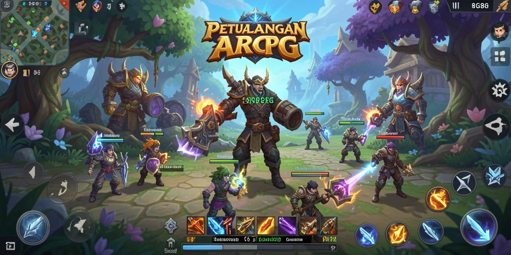 Tampilan seru dari gameplay ARPG 8G8G dengan aksi mendebarkan.