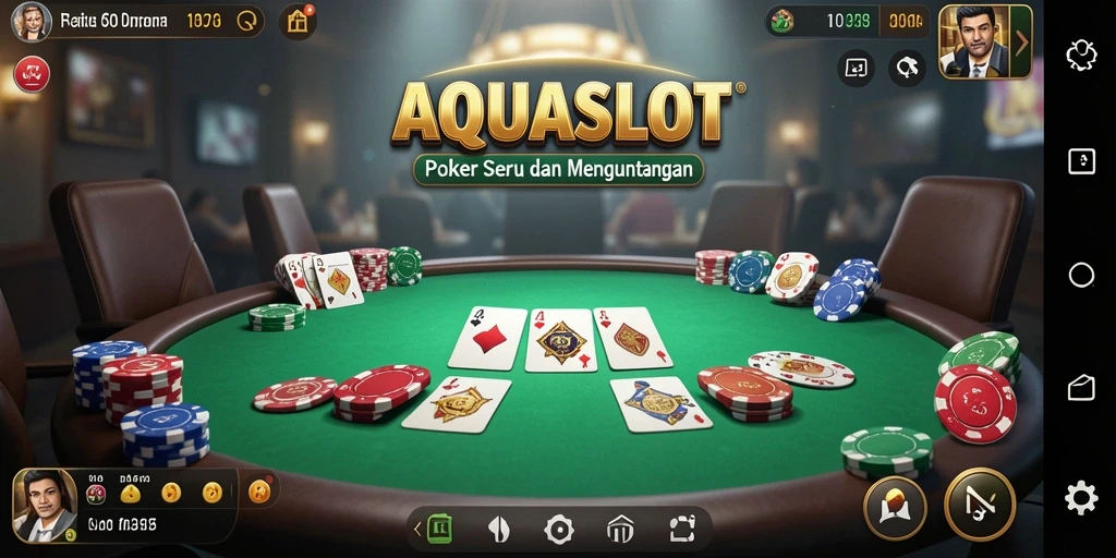 Tampilan gameplay Poker AQUASLOT yang menarik dan interaktif.