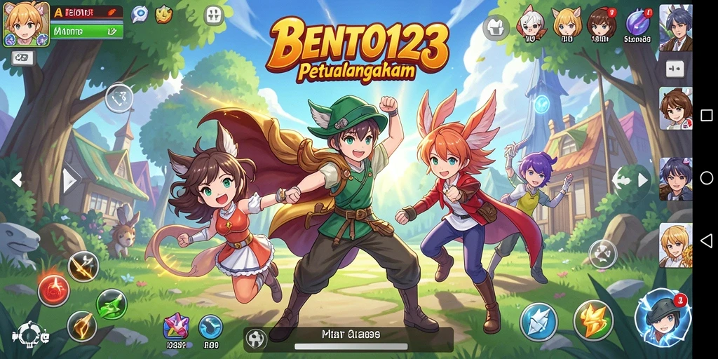 Tampilan gameplay yang seru dari BENTO123 dengan karakter Anime keren.