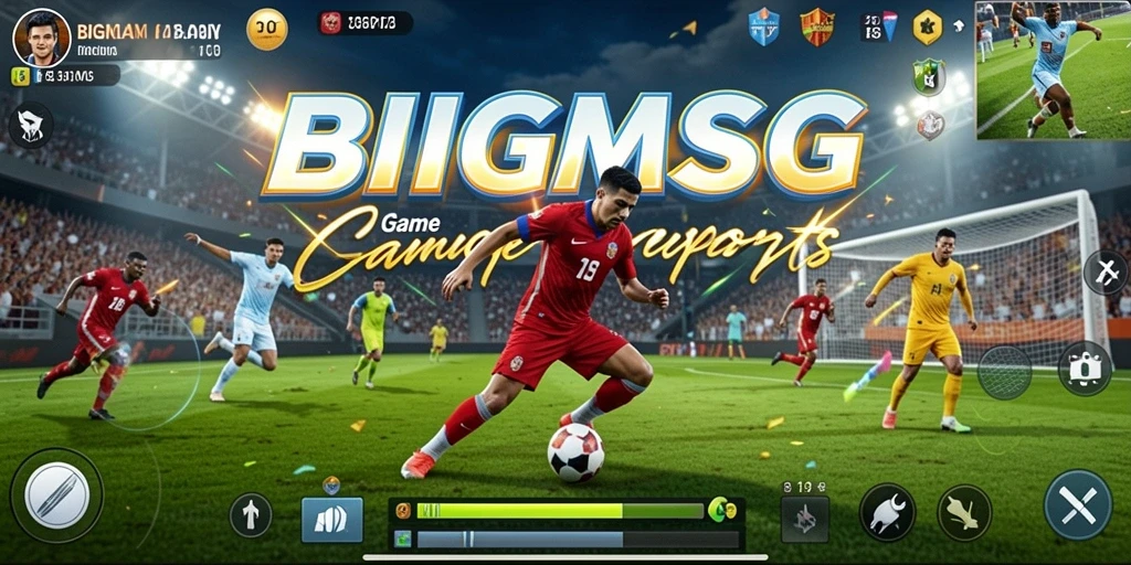 Tampilan gameplay BIGMSG yang dinamis dan interaktif dalam dunia olahraga.