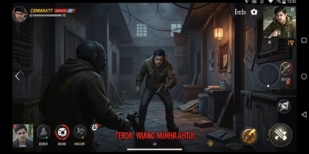 Screenshot CEMARA77 menampilkan suasana mencekam dan gameplay yang menghantui.