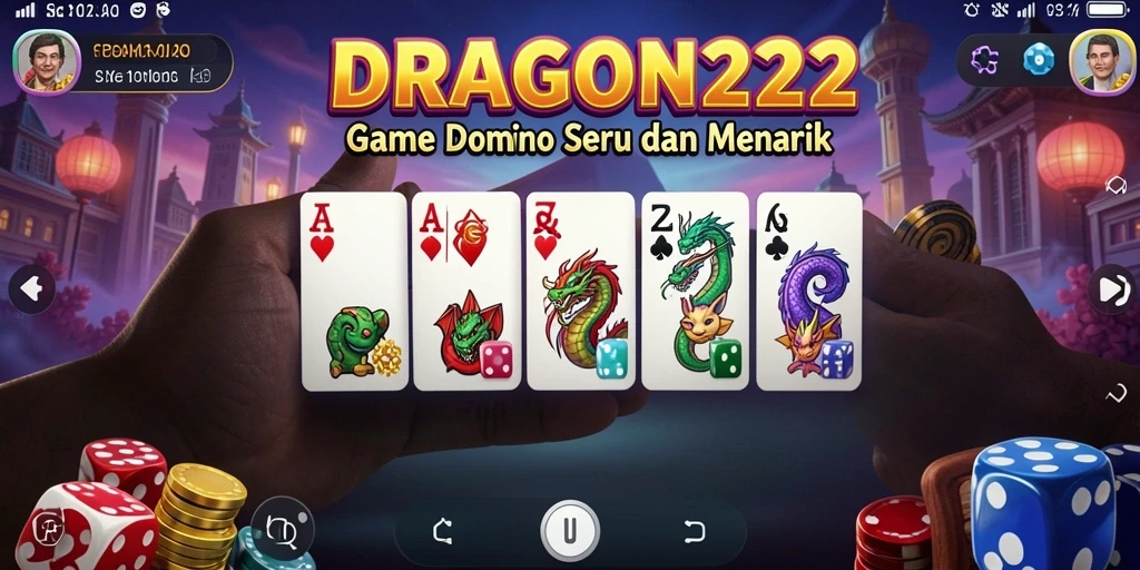 Tangkapan layar gameplay DRAGON222 menunjukkan momen menegangkan dalam pertandingan Domino.