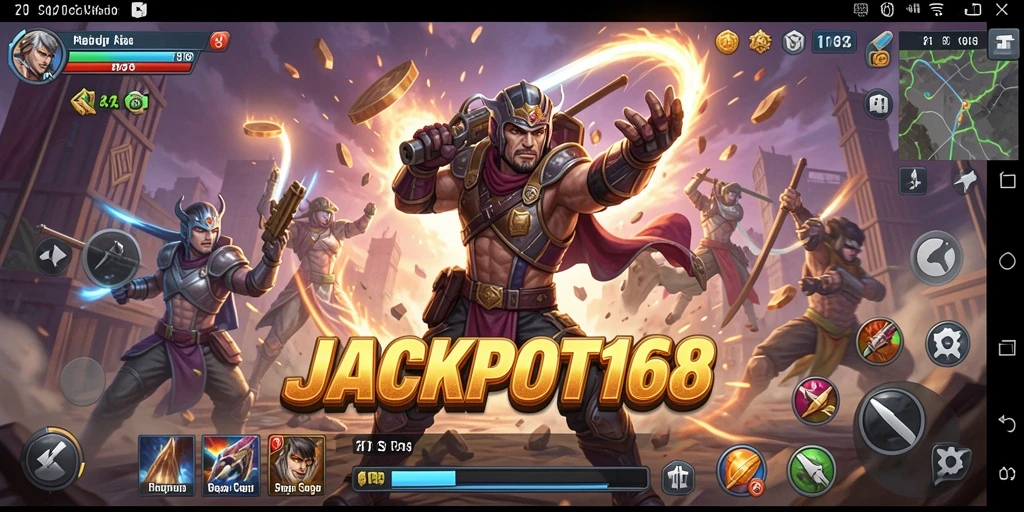 Screenshot permainan <strong>JACKPOT168</strong> menampilkan aksi mendebarkan dan grafis yang menawan.
