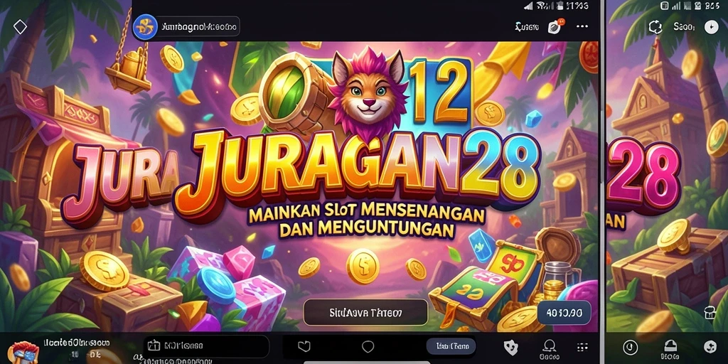 Tampilan gameplay JURAGAN28 yang menawan dengan efek suara yang mengasyikkan.