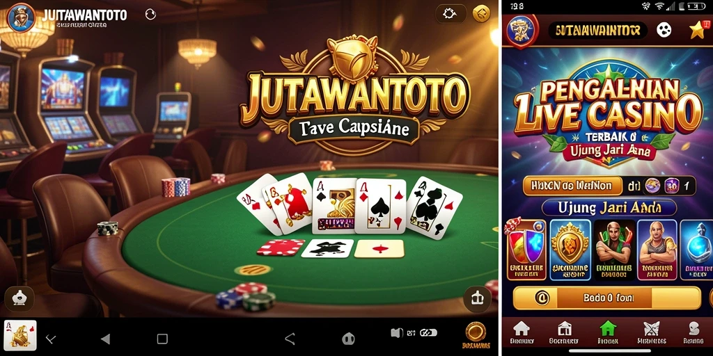 Screenshot gameplay JUTAWANTOTO menampilkan sesi Live Casino yang seru.