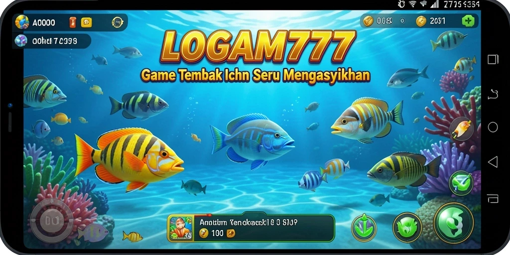 Tampilan gameplay Tembak Ikan di LOGAM777 dengan visual memukau.