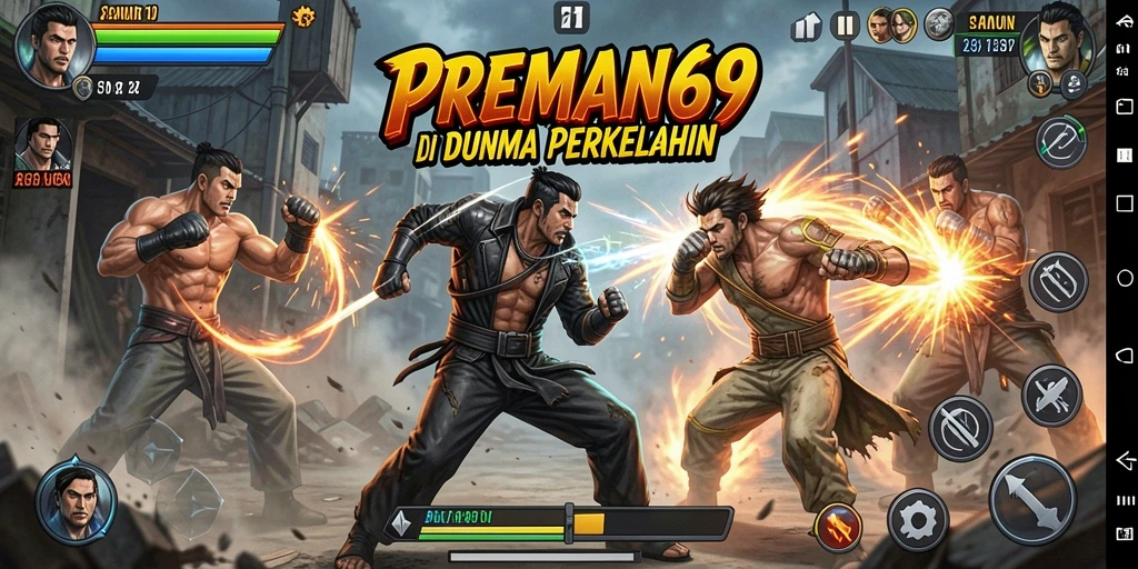Tampilan gameplay seru PREMAN69 dengan pertarungan yang menegangkan.