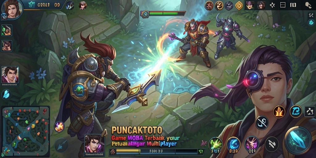 Tampilan gameplay seru di PUNCAKTOTO dengan pertempuran tim.