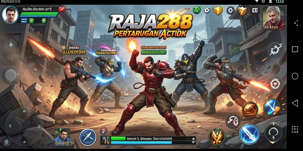 Tampilan gameplay RAJA288 yang mendebarkan dan penuh aksi.