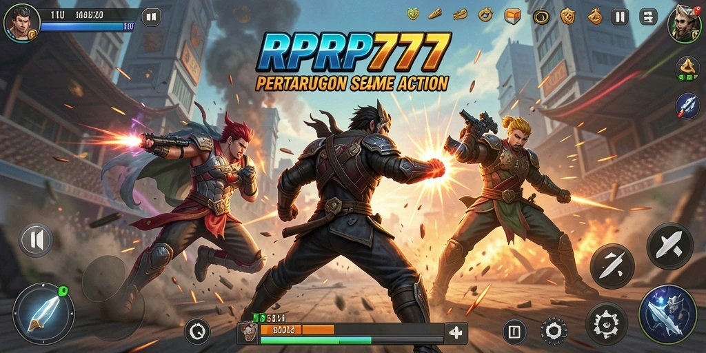 Screenshot RPRP777 menampilkan aksi seru dalam pertarungan epik.