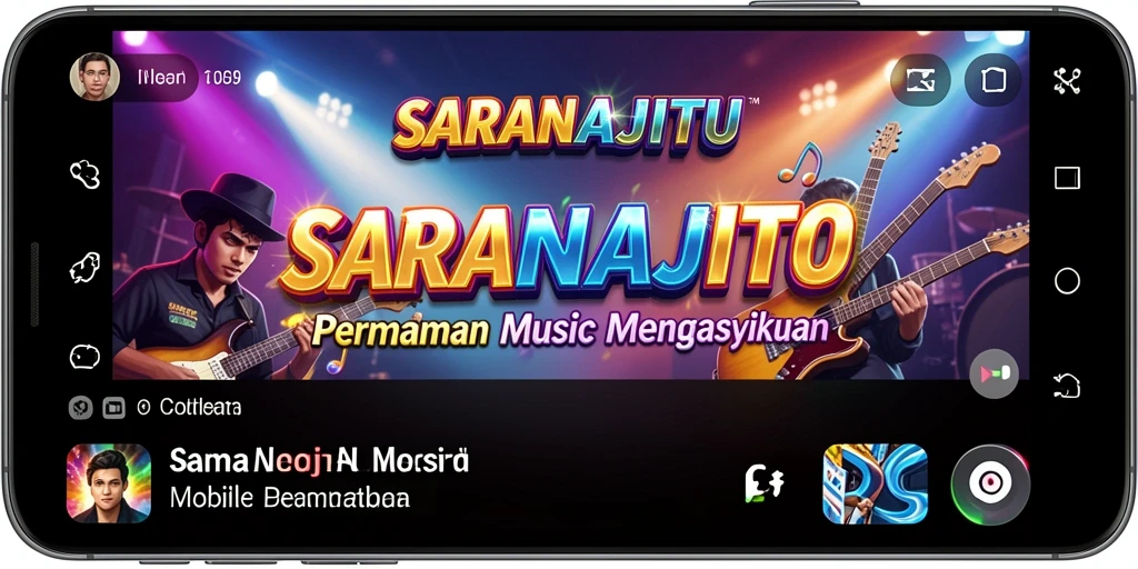 Tampilan gameplay menarik dari SARANAJITU dengan berbagai pilihan musik.