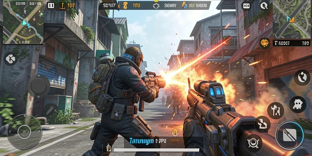 Tampilan gameplay TPS yang seru dan mendebarkan di SD107.